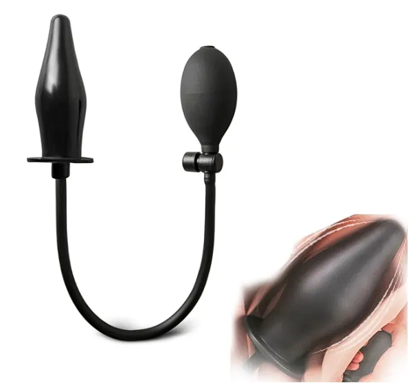 Black Inflatable Anal Plug