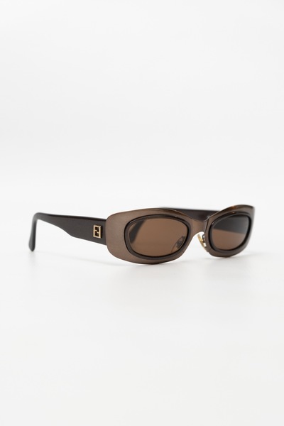 FENDI VINTAGE Logo Sunglasses Brown