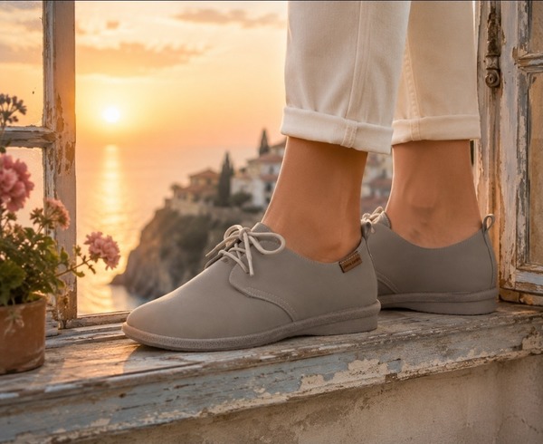 Pierre Cardin - Suede Vellies - Light Grey (Size 4, 5, 6, 7 )