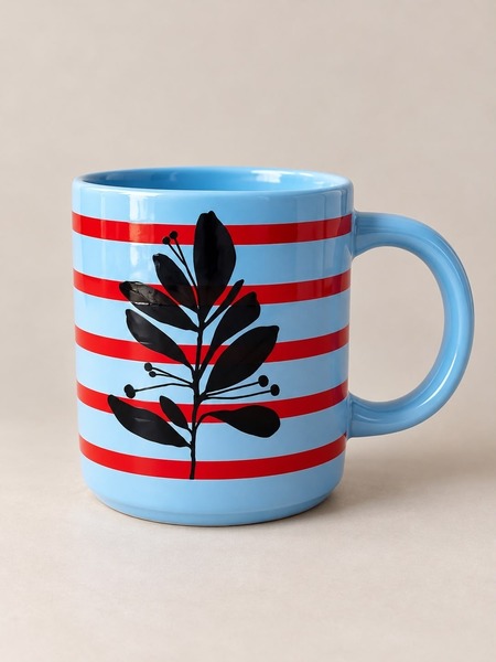 Stripey Leafy Coffee Mug