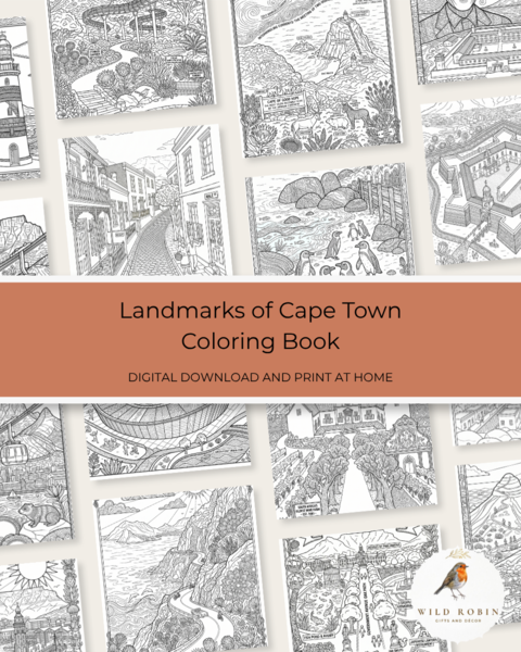 Landmarks of Cape Town Coloring Book | Printable PDF Digital Download