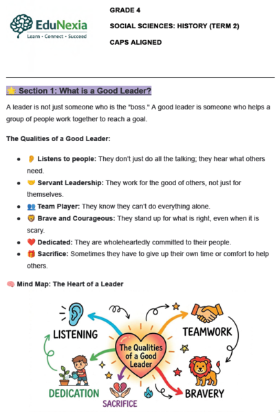 Grade 4 Social Science: Geography and History Term 2 Study Pack (CAPS ...