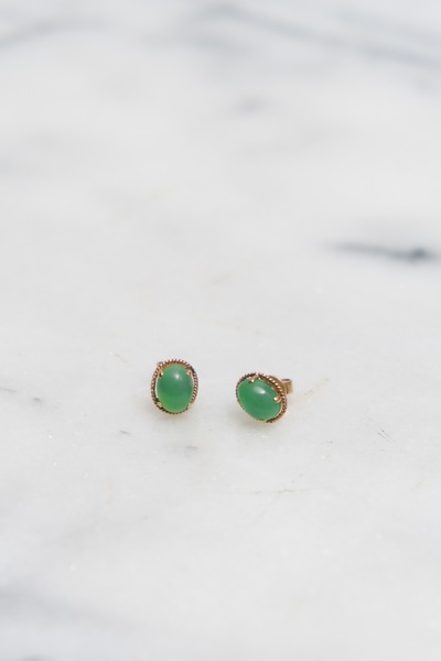 Afrokwazi Jade&Solid Gold Earrings
