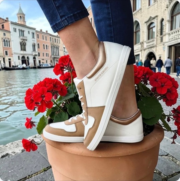 Pierre Cardin ~ Jeanne ~ White/Tan (Sizes 3, 4, 5, 6, 7 )