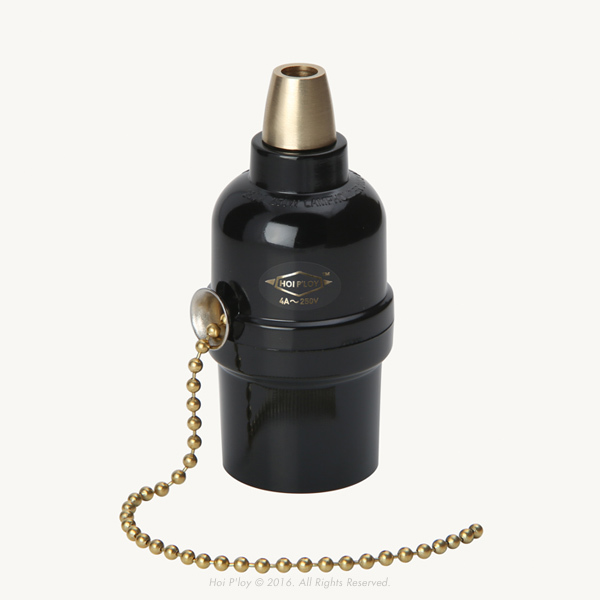 Bakelite Lamp Holder Pull Chain with Brass Hoi P'loy Hoi P’loy