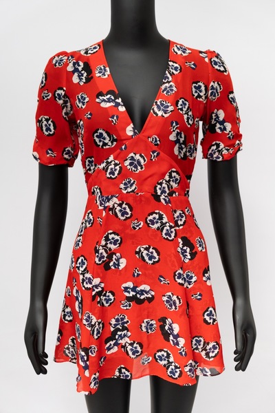 Realisation Par Ozzie Silk Dress Red