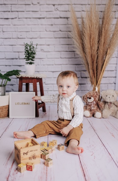 Formal baby boy outfit with dotted bow tie