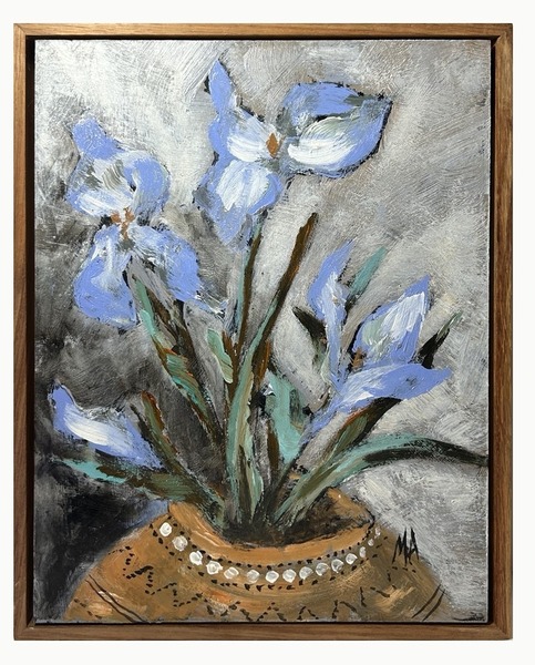 LP 005 Irises in a Zulu Beer Pot (Ukhamba)
