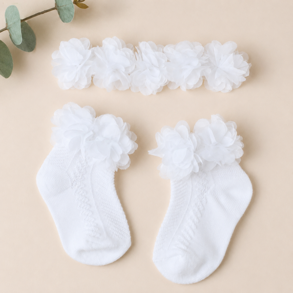 Tiny Blossom Duo Socks & headband