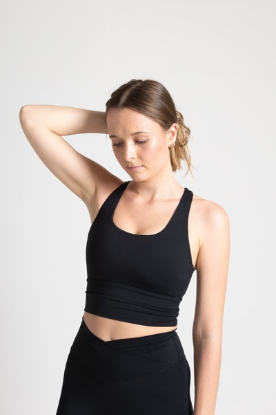 Cross Body Bra - Jet Black