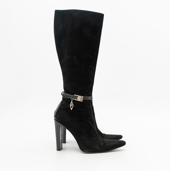 RoccoBarocco Made in Italy Suede Knee High Boots