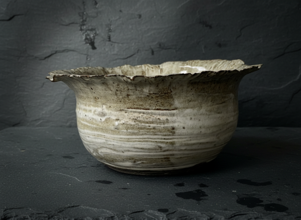 Black and Oatmeal pot