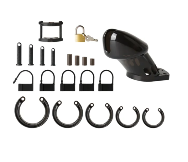 Male Chastity Kit ( Black Color )