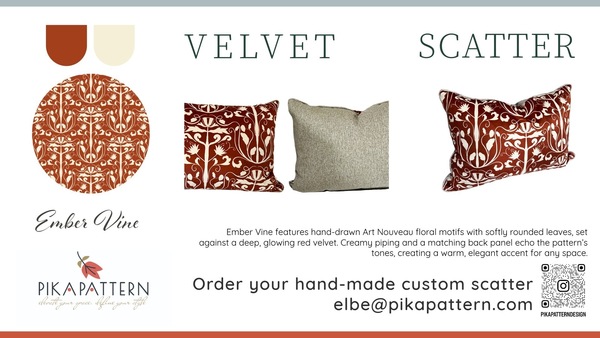 Velvet Scatter Cushion Cover - Ember Vine