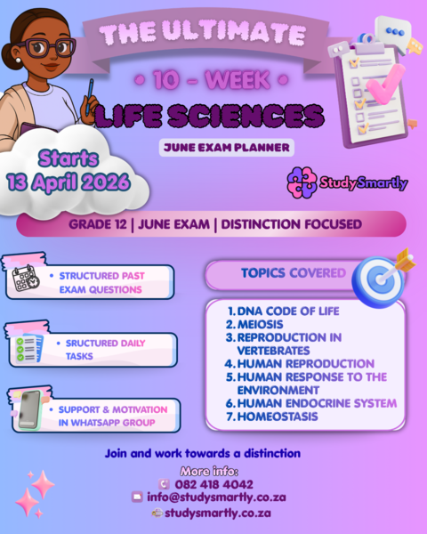 📘 Grade 12 Life Sciences June Exam Study Planner | 10-Week Guide (PDF)