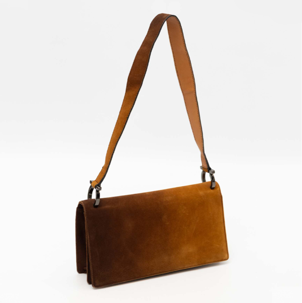 Salvator Ferragamo Vintage 90's-00's Gancini Suede Ombre Shoulder Bag