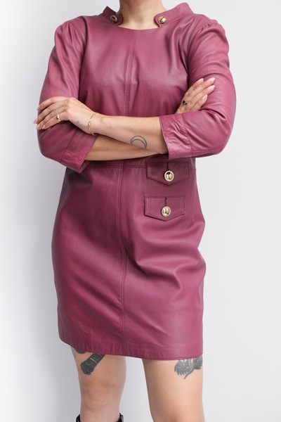 GinGe Leather Boxy Dress