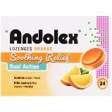 ANDOLEX DUAL ACTION LOZENGES 24 ORANGE
