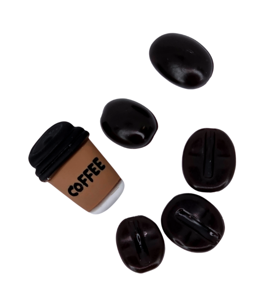 Charm combo: Coffee beans and cup (6 Pieces)