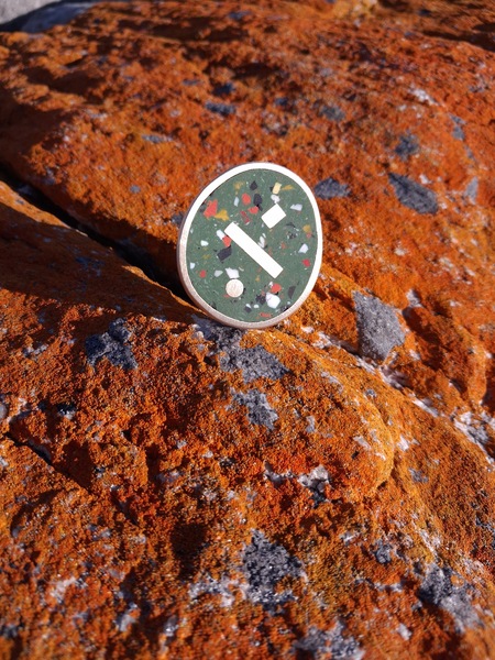 Brass Shape Ring with Terrazzo