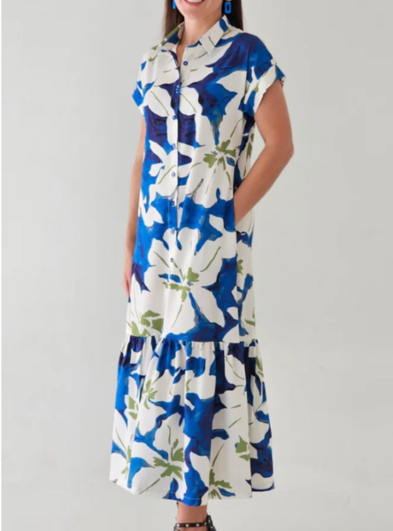 Lara Blue Silky Dress