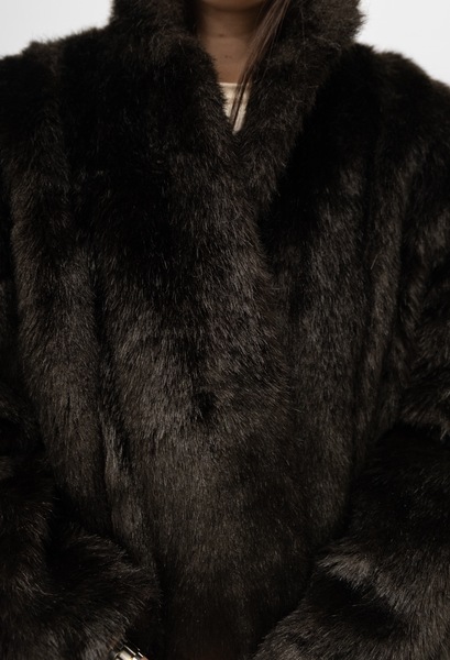 Vintage Faux Fur Coat Black