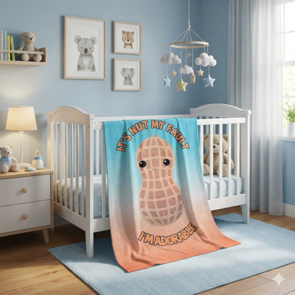 It's Nut My Fault Blanket (Blue)