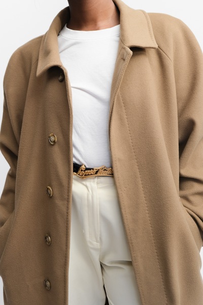Pure Wool Camel Coat