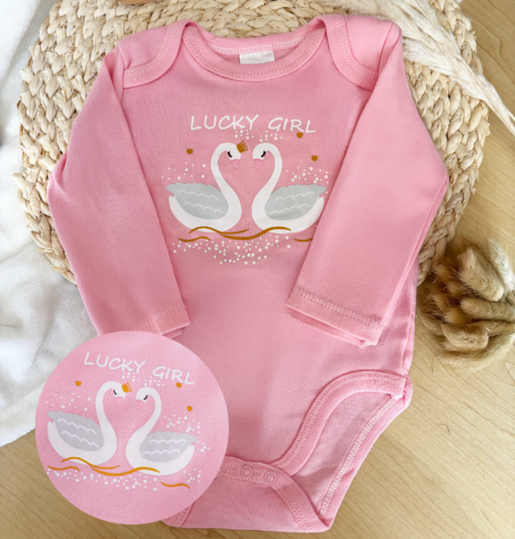 "Lucky Girl" Swan Onesie