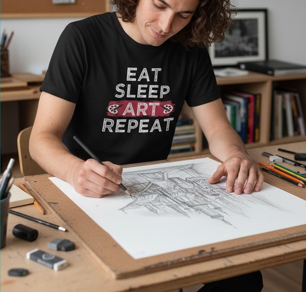 Eat Sleep Art Repeat T-Shirt