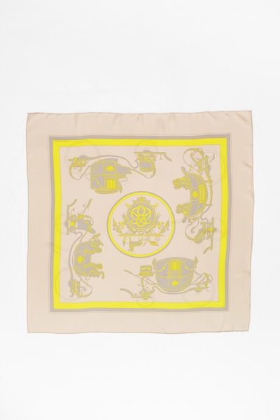 carre scarf yellow marron