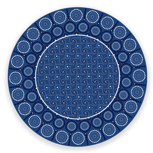 24 Placemats Indigo NEW Dinner Plate Papermat (330mm Diameter) Set