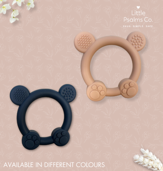Panda Shaped Silicone Teethers (Pink or Blue available)