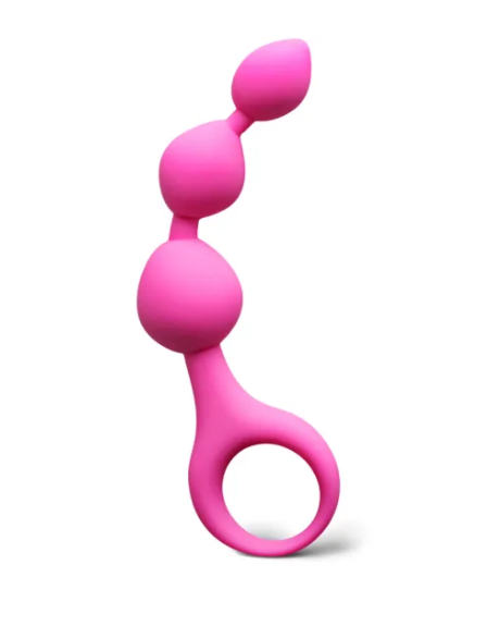 Magenta Silicone Anal Tri-ball Beaded Butt Plug
