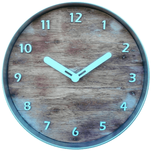 Rustic Aluminium Framed Wall Clock