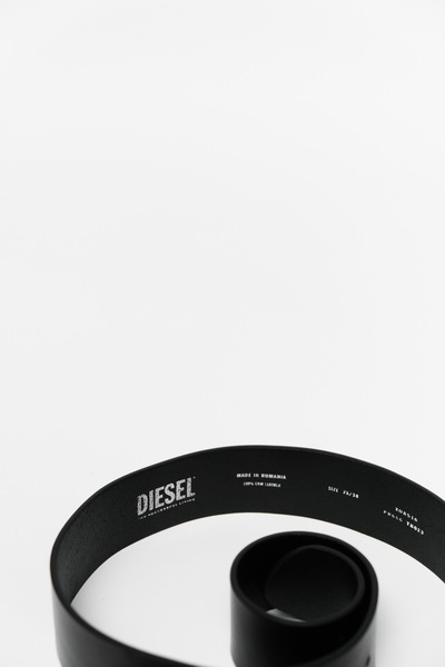 diesel logo lettering leather belt