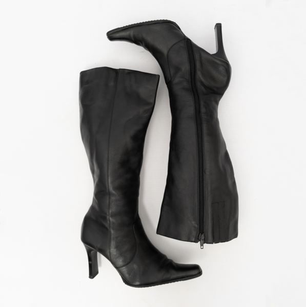 Vintage Leather Mid Calf Boots