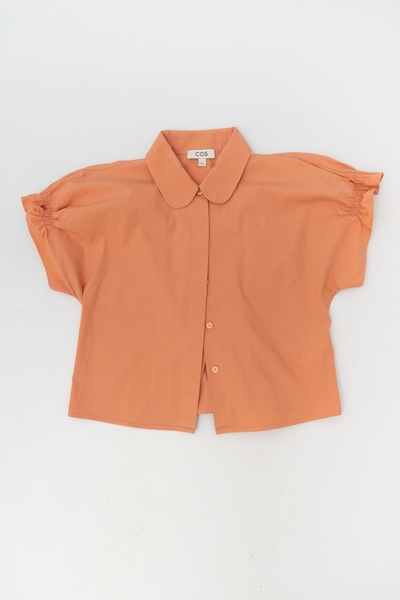 COS Cotton Blend Boxy Top Peach