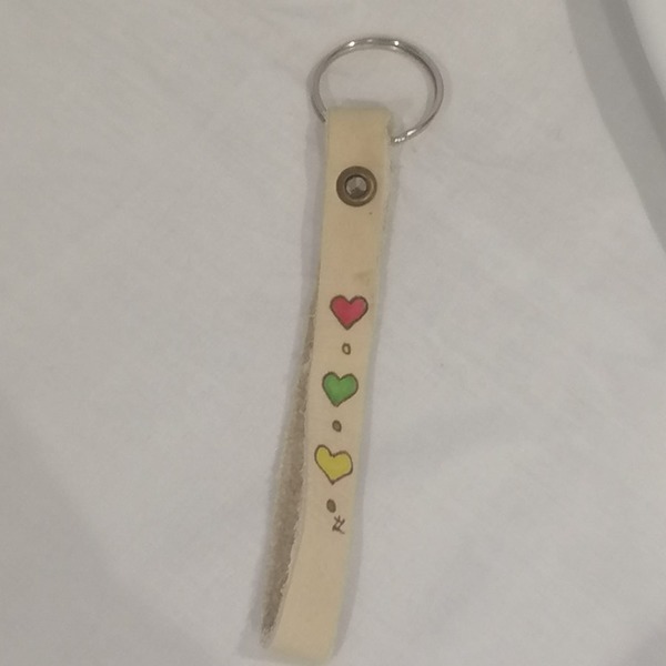 Genuine Leather Keychain - Heart Collection