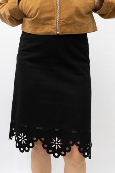 MOSCHINO Jeans Vintage Wool Blend Midi Skirt