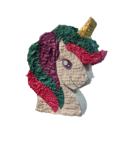 Unicorn Head Pinata - Purple, pink & teal