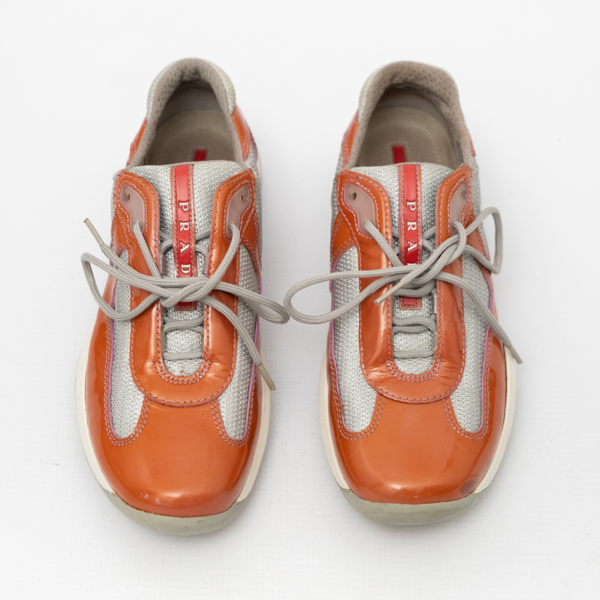 PRADA Vintage America's Cup Calfskin Mesh Neoprene Sneaker