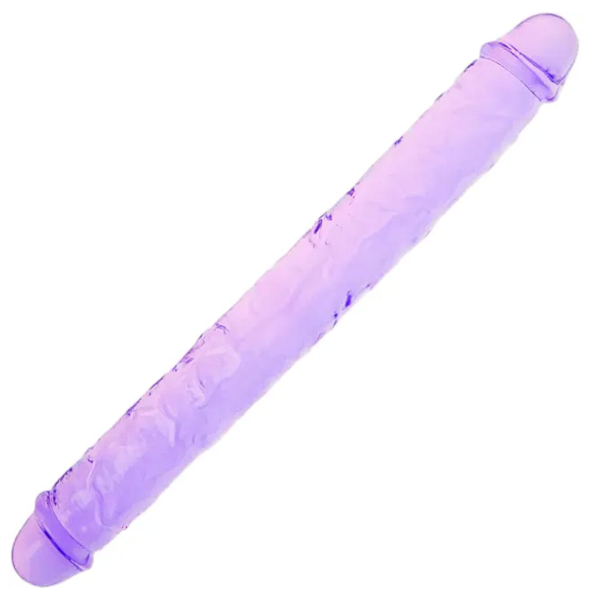 13.20'' Clear Purple Body-Safe TPE Double Ended Dildo