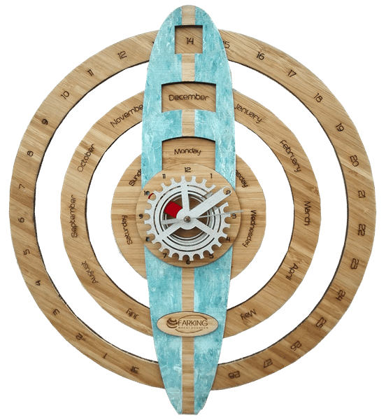 Surfing Cycling Orbital Wall Clock