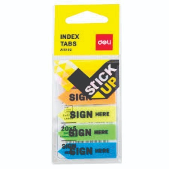 Deli Index Tabs Sign Here 20x5 sheets 43x12mm