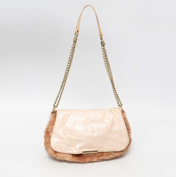 CHAREI HARPER Leather Faux Fur Shoulder Bag