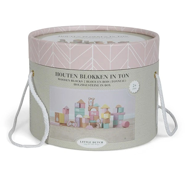 Little Dutch Wooden Blocks in Barrel Adventure Pink Little