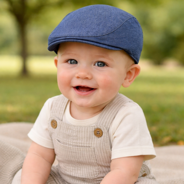 Blue flat cap