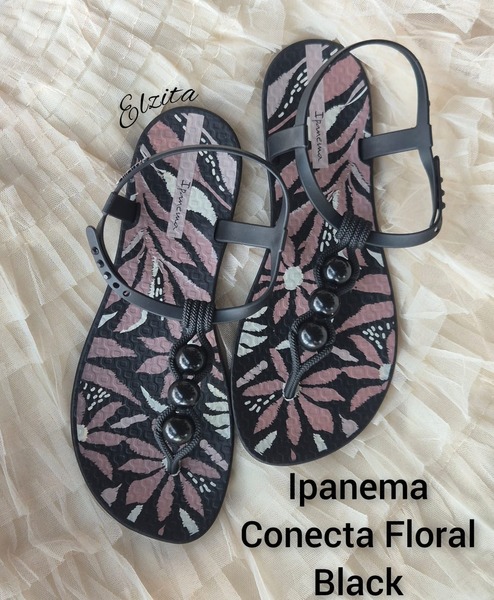 Ipanema - Conecta Floral - Black (Size 3, 4, 5, 6, 8)