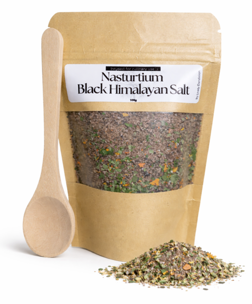 Nasturtium infused Black Himalayan Salt (Culinary use) 100g